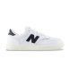 New Balance White T500 Lace leather sneakers
