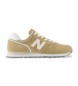 New Balance 373V2 senfgelbe Leder-Turnschuhe
