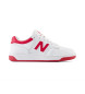 New Balance Leder-Sneakers 480 weiß, rosa