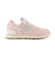 New Balance Skórzane sneakersy 574 różowe