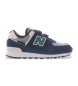 New Balance 574 Core Hook & Loop navy leather trainers