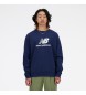 New Balance Sweatshirt com logótipo de lã Sport Essentials azul-marinho