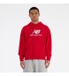 New Balance Sudadera Sport Essentials Fleece Logo rojo