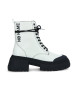 NO NAME Bottines en cuir blanc Strong Ranger de style militaire avec plateforme et fermeture  lacets