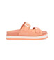 NO NAME Chanclas de piel Sun slap naranja salmón