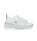NO NAME Baskets à plateforme en cuir Nollie d'inspiration skate blanc, gris clair