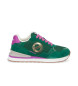 NO NAME Tova Runner leren en canvas sportschoenen met lichtgroene zool