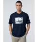 North Sails Marineblaues T-Shirt mit Vintage-Druck