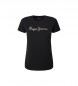 Pepe Jeans T-shirt noir Strass Dorita