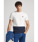 Pepe Jeans T-shirt Walter branca, azul marinho