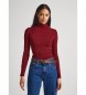 Pepe Jeans Maglione arrotolato Dalia bordeaux