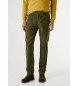 Pepe Jeans Pantalon slim 5 poches velours côtelé vert