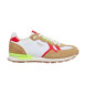 Pepe Jeans Brit Retro beige leather trainers
