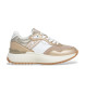 Pepe Jeans Kimi Mesh Leder Sneakers beige