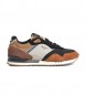 Pepe Jeans London Forest - Baskets en cuir marron, gris