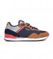 Pepe Jeans Sneakers in pelle marrone e blu navy London Forest
