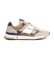 Pepe Jeans Londen Pro Mesh Leather Sneakers beige
