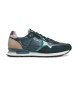 Pepe Jeans Brit Prints green leather trainers