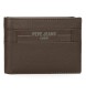 Pepe Jeans Checkbox Leather Wallet Brown