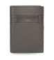 Pepe Jeans Usnjena denarnica Checkbox vertikalna z denarnico za kovance Siva