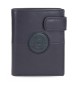 Pepe Jeans Cracker leather wallet with click clasp closure Navy blue