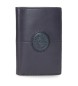 Pepe Jeans Navpična usnjena denarnica Cracker z denarnico za kovance Navy Blue