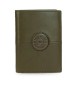 Pepe Jeans Cracker vertical leather wallet with coin purse Khaki Green