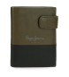 Pepe Jeans Dubbel plånbok i läder med klickstängning Khaki Green