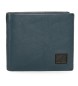 Pepe Jeans Leather wallet Marshal with card holder Navy blue