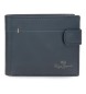 Pepe Jeans Staple navy blue vertical leather wallet with click closure