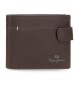 Pepe Jeans Staple Vertikal plånbok i brunt läder med klickstängning