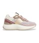 Pepe Jeans Sneakers Kimi Glam in pelle rosa e beige