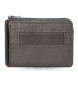 Pepe Jeans Wallet - Leather Card Holder Checkbox Grey