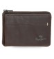 Pepe Jeans Leather Wallet - Leather Card Holder Staple Brown
