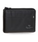 Pepe Jeans Wallet - Leather Card Holder Staple Black