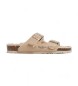 Pepe Jeans Beige double buckle suede sandals