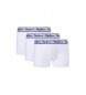 Pepe Jeans 3-pack 3 vita boxershorts med elastisk logotyp