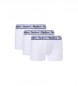 Pepe Jeans 3 paketi 3 bele elastične boksarice z logotipom