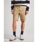 Pepe Jeans Bermudy Regular Chino beżowe