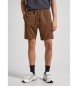 Pepe Jeans Relaxed Linen Shorts brown