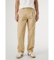 Pepe Jeans Locker gefaltete Plissee-Popeline-Hose beige