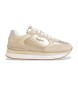 Pepe Jeans Sneakers in pelle Rusper Shine beige, oro