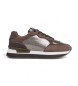 Pepe Jeans Rusper Stars brown leather trainers