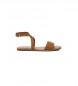 Pepe Jeans Bruine Irma Log Leren Sandalen