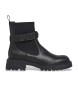 Pepe Jeans Stivaletti Stacy Glow in pelle nera