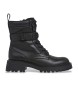 Pepe Jeans Stivaletti Stacy Snap in pelle nera