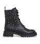 Pepe Jeans Stivaletti Stacy Studs in pelle nera
