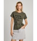 Pepe Jeans Camiseta logo estampado fit regular verde