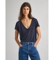 Pepe Jeans Marineblaues T-Shirt mit V-Ausschnitt