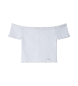 Pepe Jeans Top en jersey de coton blanc  volants Marian